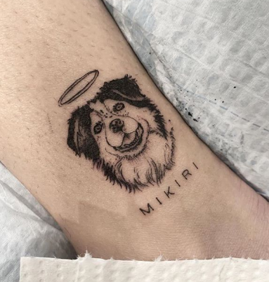dog tattoo in memory of dog
