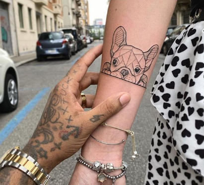 geometric dog tattoo