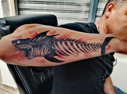 Shark Skeleton Tattoo
