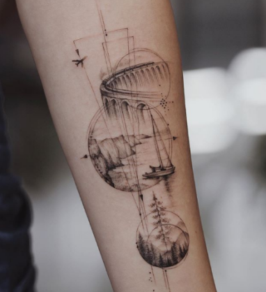 mountain forest tattoo