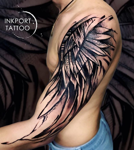wing arm tattoo