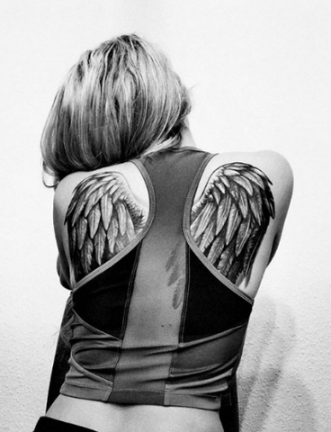 Angel Wing Tattoo on the back