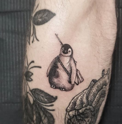 Semi-Realism Penguin Tattoo