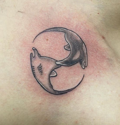 Manta Ray Tattoo Design Ideas for Men and Women: Two Manta Rays