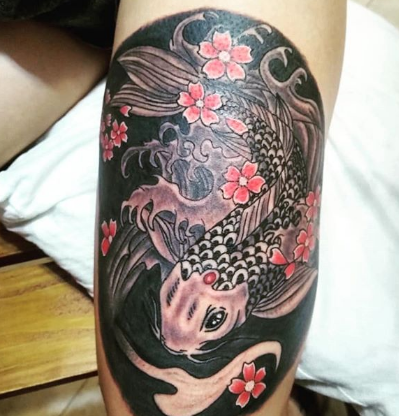 black koi fish tattoo