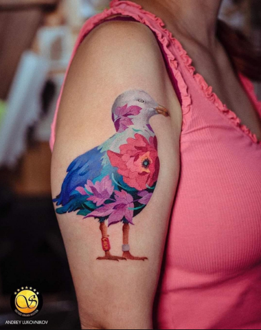 Double Exposure Seagull Tattoo
