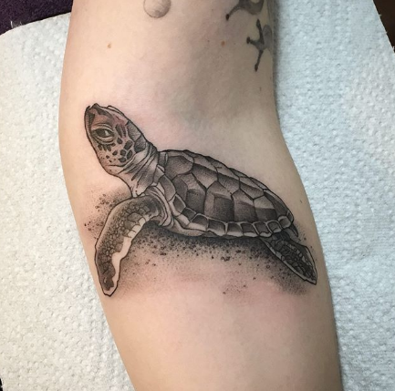 3D turtle tattoo
