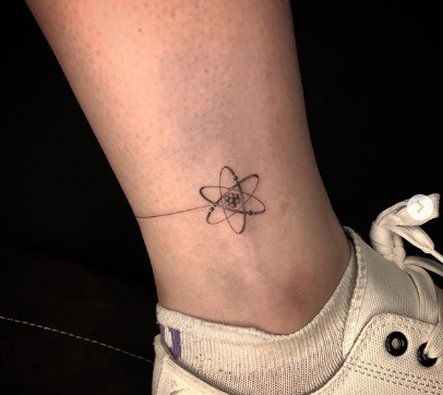 atom ankle tattoo design