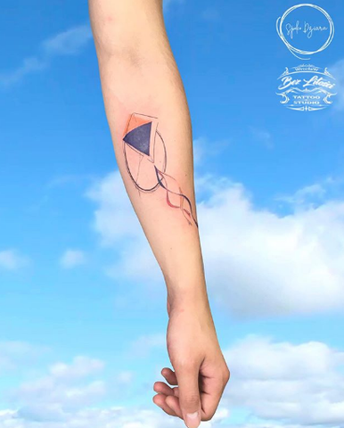 colored diamond kite tattoo