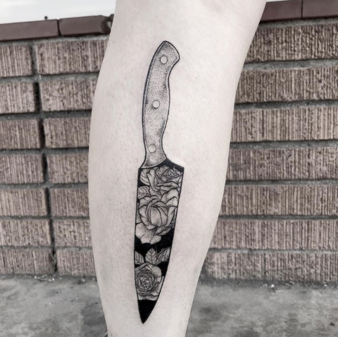 chef knife tattoo