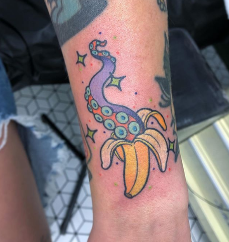 banana tentacle tattoo