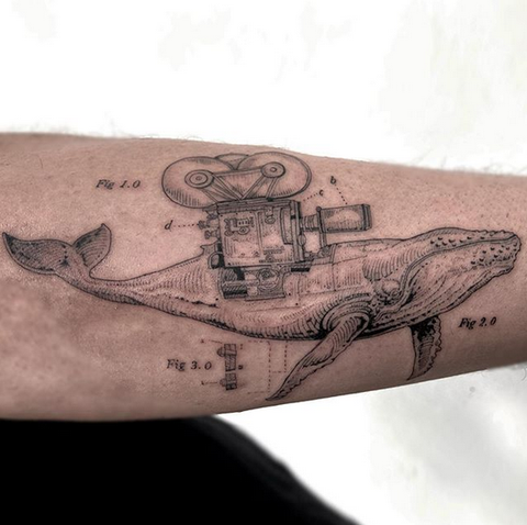 whale forearm tattoo