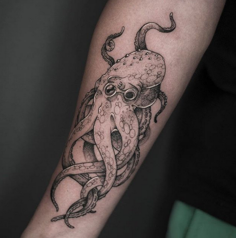 octopus marine forearm tattoo