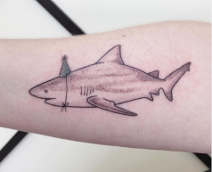 shark forearm tattoo