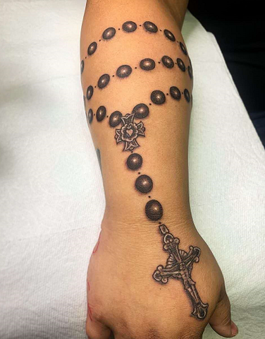 rosary wrist tattoo