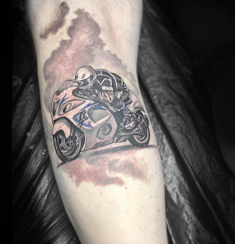 motorcyclist tattoo design