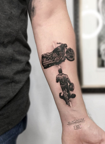 motorcyclist tattoo design