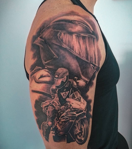 motorcyclist tattoo design