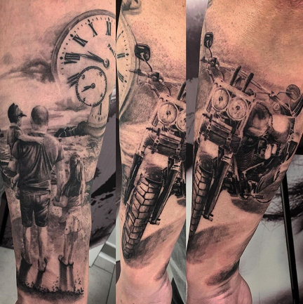 motorcyclist tattoo design