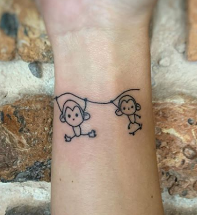 Cristiano Moretti tattoo  cute little monkey kid ape kawaii art  tat tattoo ink color granma ballon red granny love  Facebook