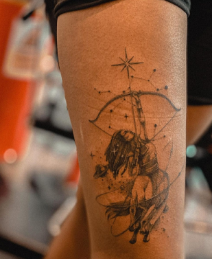 Sagittarius constellation tattoo