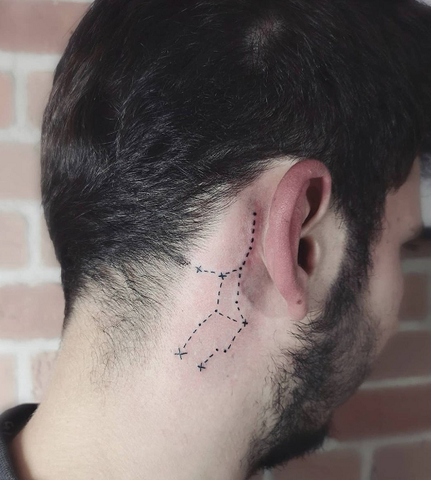constellation ear tattoo design