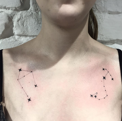 constellation chest tattoo design