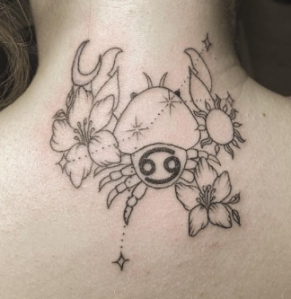 Cancer zodiac constellation tattoo design