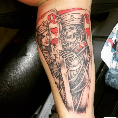 Queen of hearts tattoo design