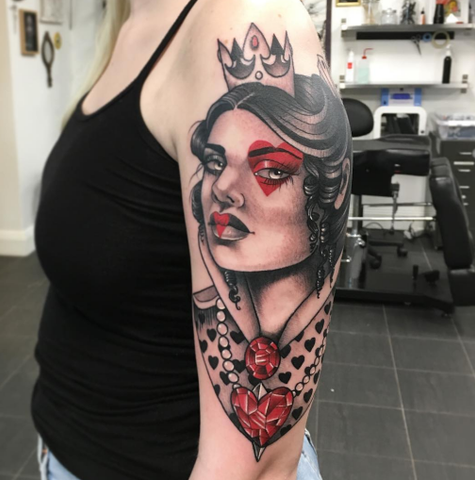 queen of hearts tattoo design