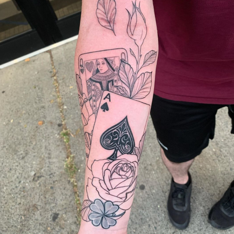 Queen of hearts tattoo design