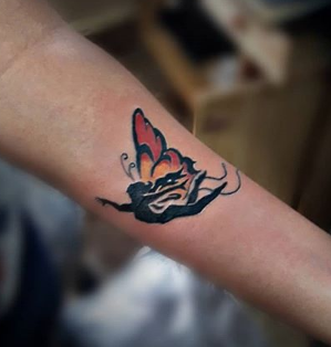 Fairy Butterfly Tattoo on forearm