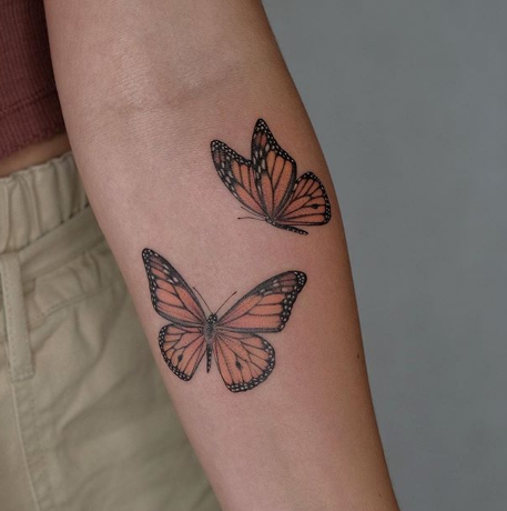 Monarch Butterfly Tattoo on arm