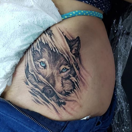 3D wolf tattoo