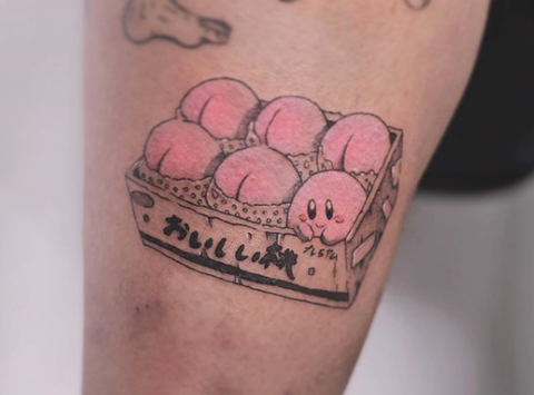 cute peach tattoo