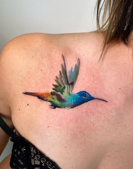 humming bird on the chest