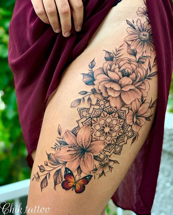 Update 74 flower tattoos on thigh best  thtantai2