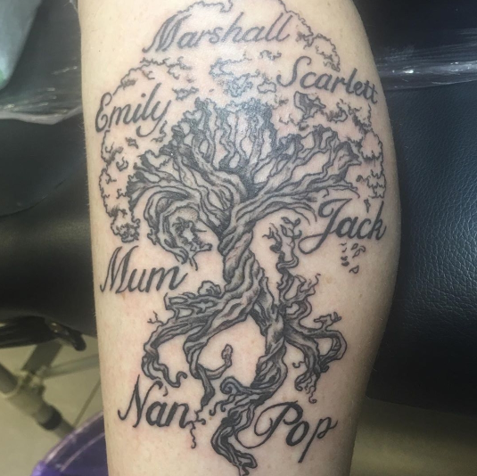 Family Tree Tattoo With Names