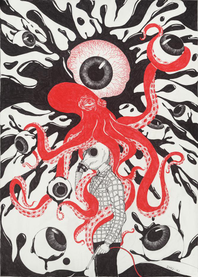 octopus and eyeball tattoo