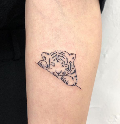 Tiger Cub Tattoo on forearm