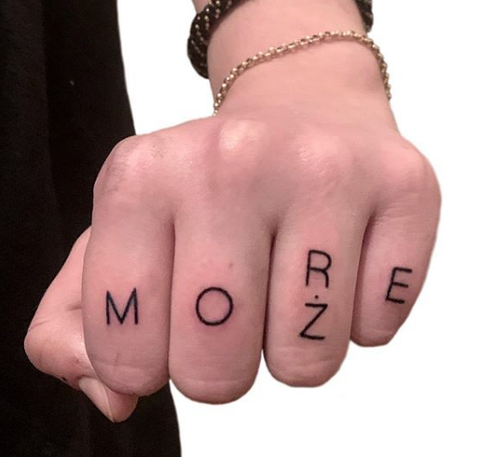 word finger tattoo for men and women