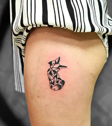tiny fox tattoo for girls