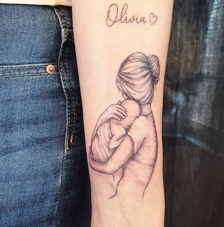 mother with child tattoo for mothers
