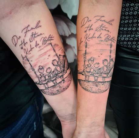 forearm tattoo for mother and daughter