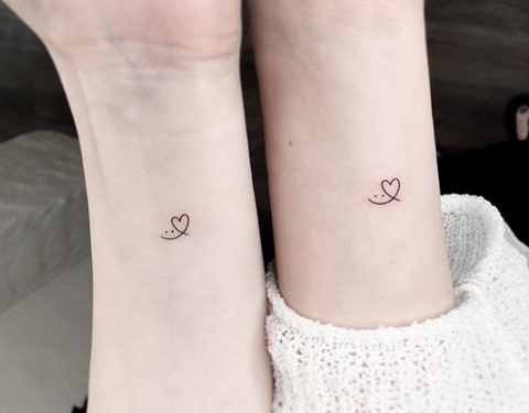 matching heart tattoo for best friends