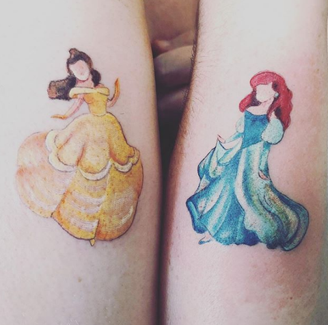 best friend Disney Princess tattoo for girls