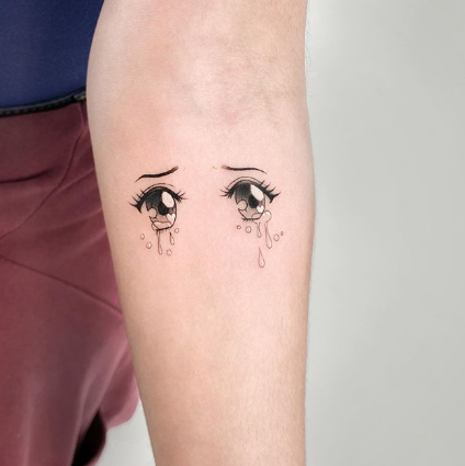 anime eye tattoo for girls women