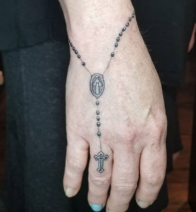 cross bracelet tattoo on hand for women girls