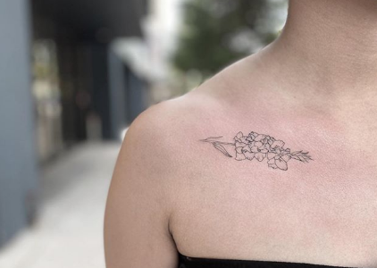 flower plant tattoo for girls or women