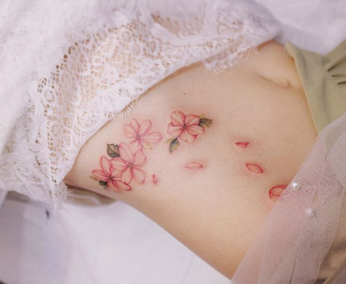 cherry blossom sakura flower plant tattoo for girls women